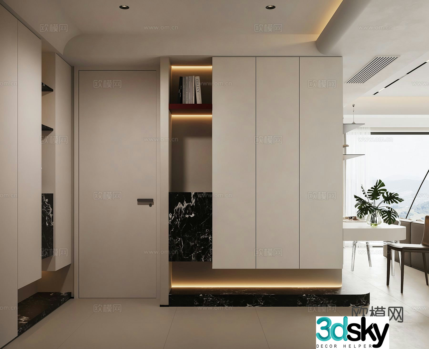 Modern entrance shoe cabinet 3d model