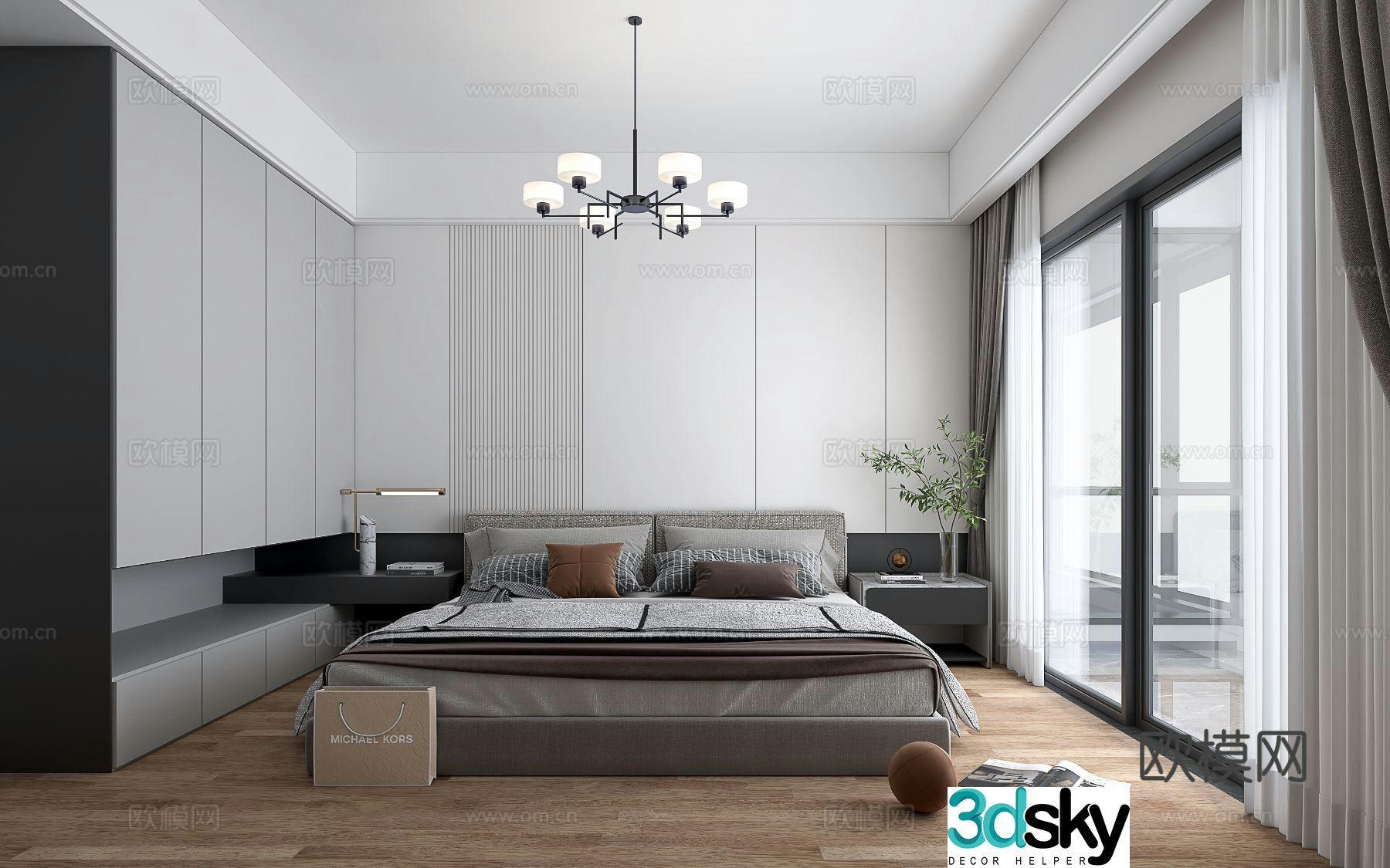 Modern bedroom master bedroom 3d model