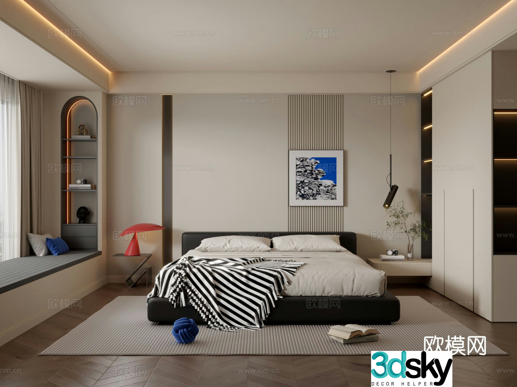 Italian style bedroom master bedroom 3d model