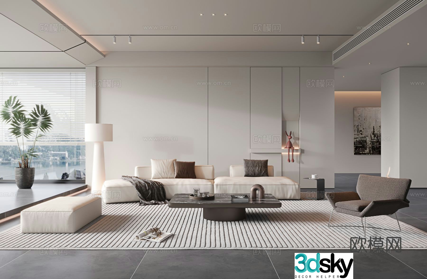 Modern living room 3d model
