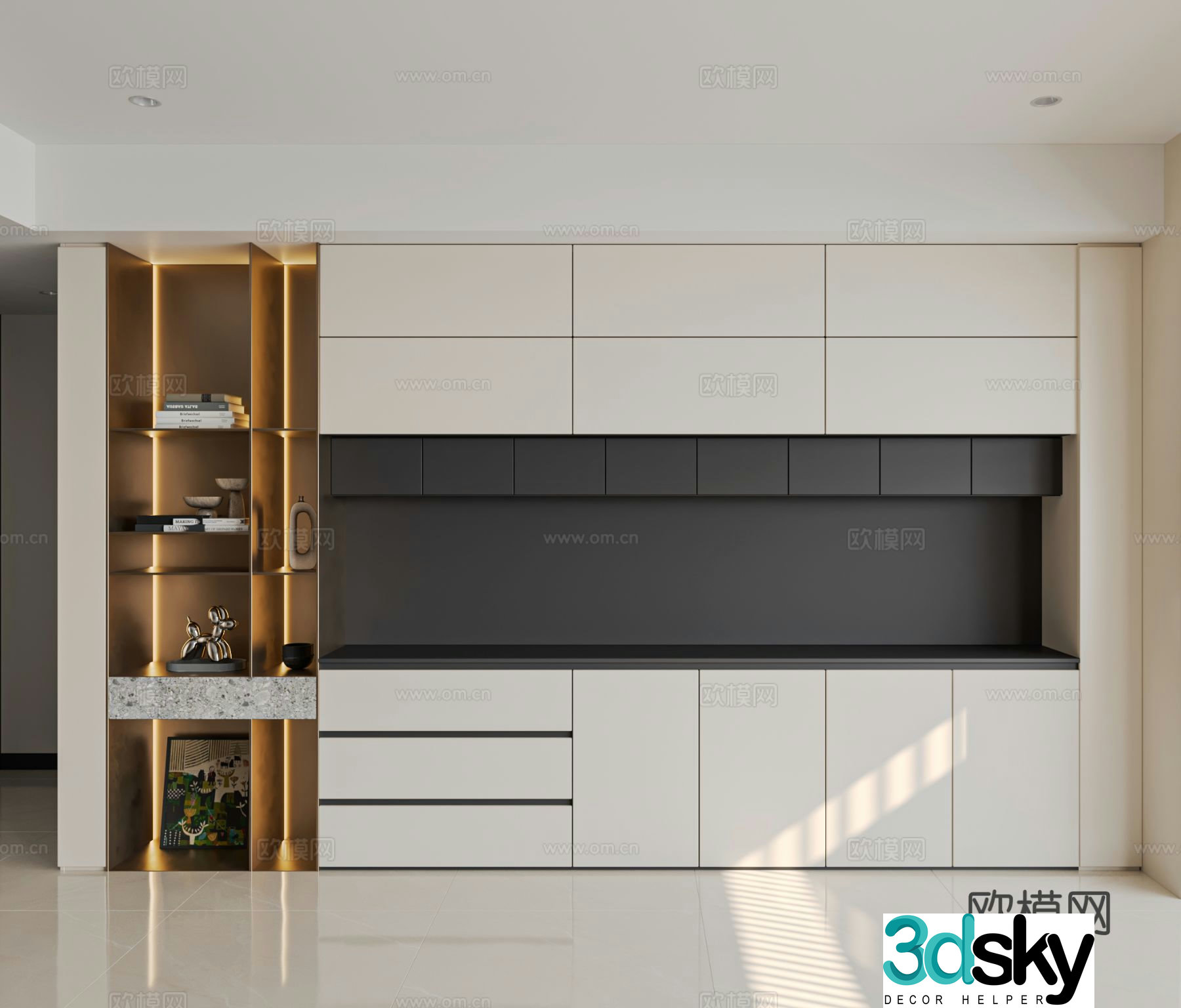 Modern minimalist sideboard 3d model