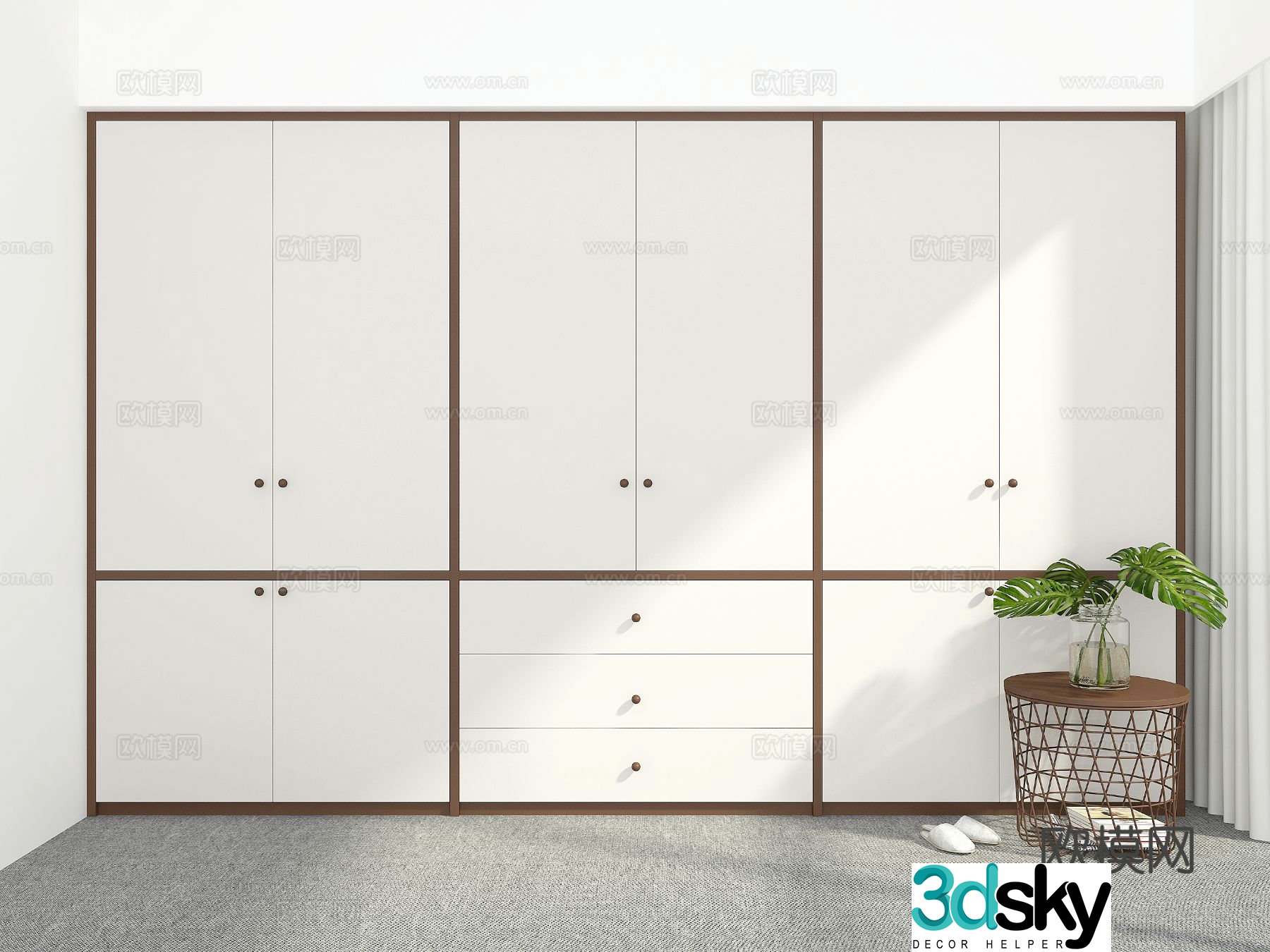 Modern minimalist wardrobe 3d model