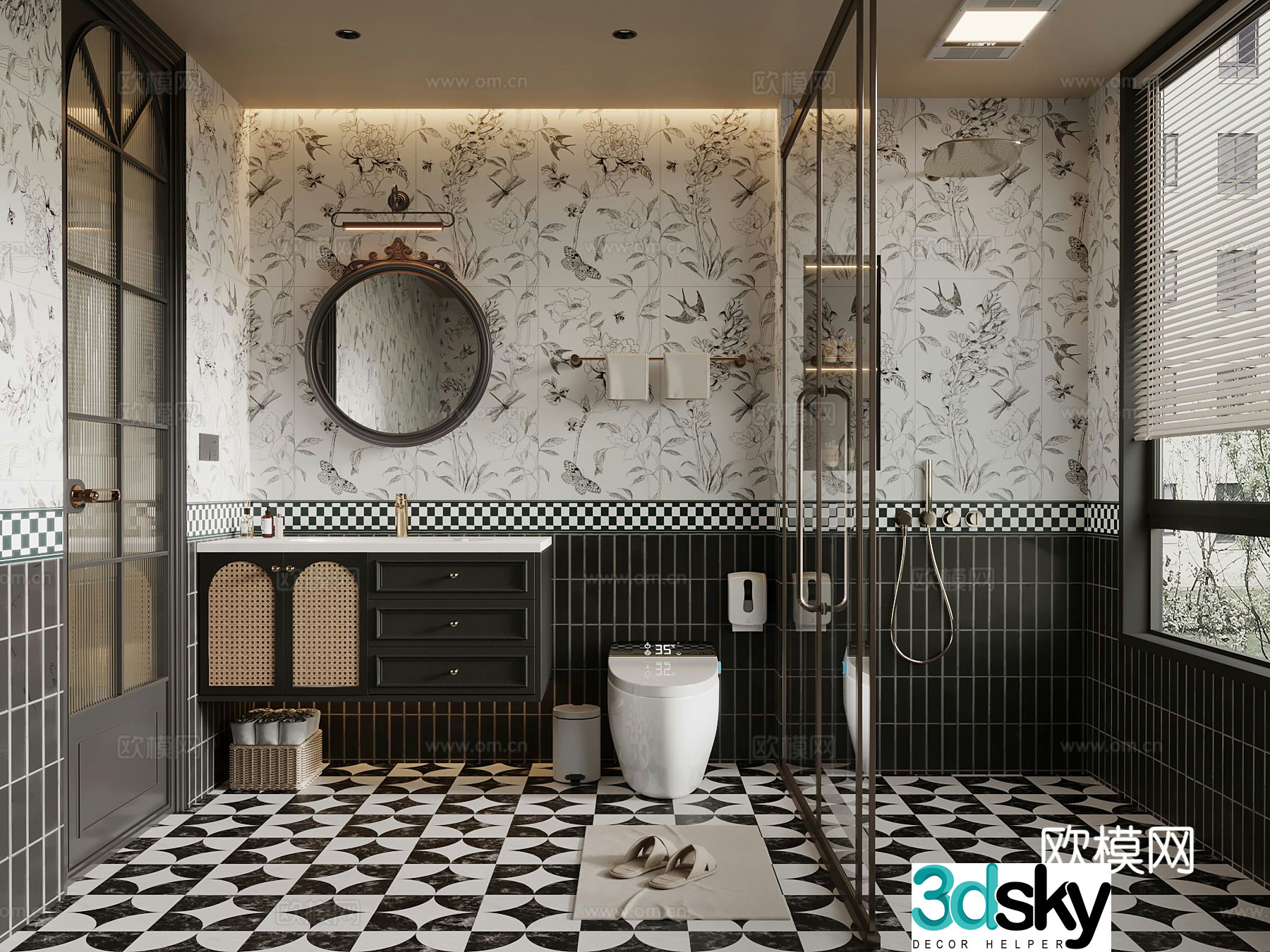 French bathroom bathroom 3d model