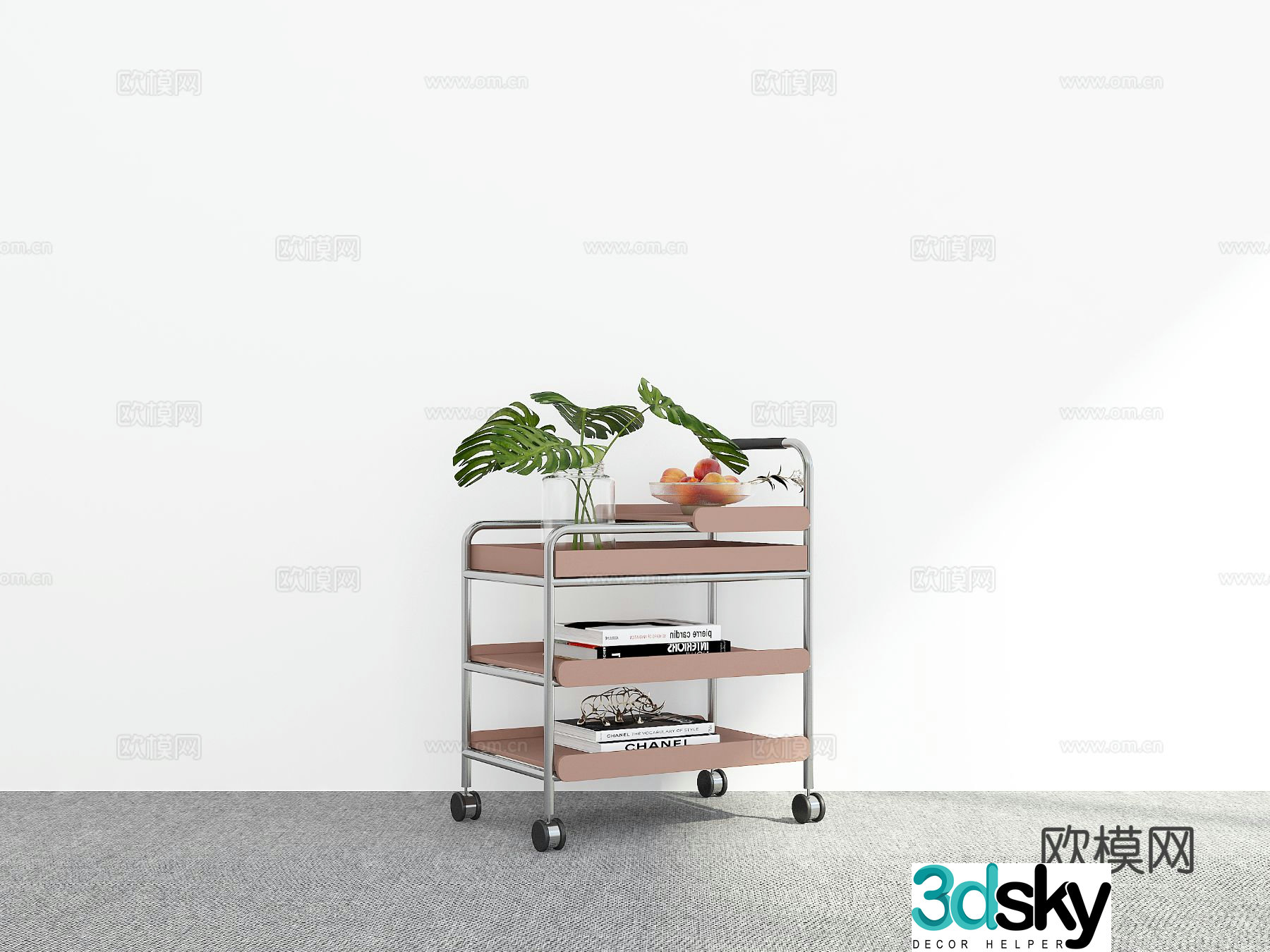 Modern mobile side table corner table 3d model