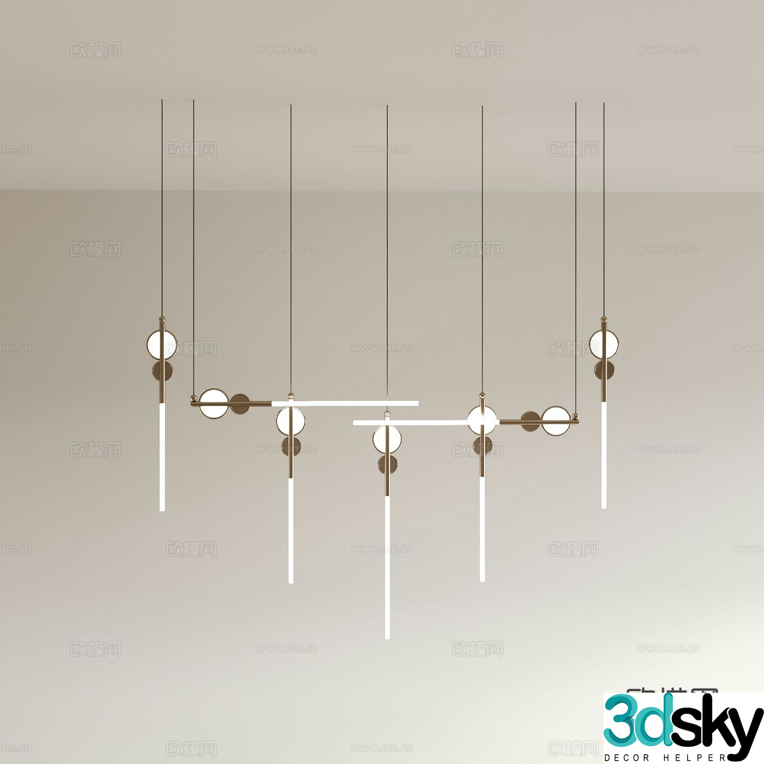 Light luxury chandelier restaurant chandelier 3d model