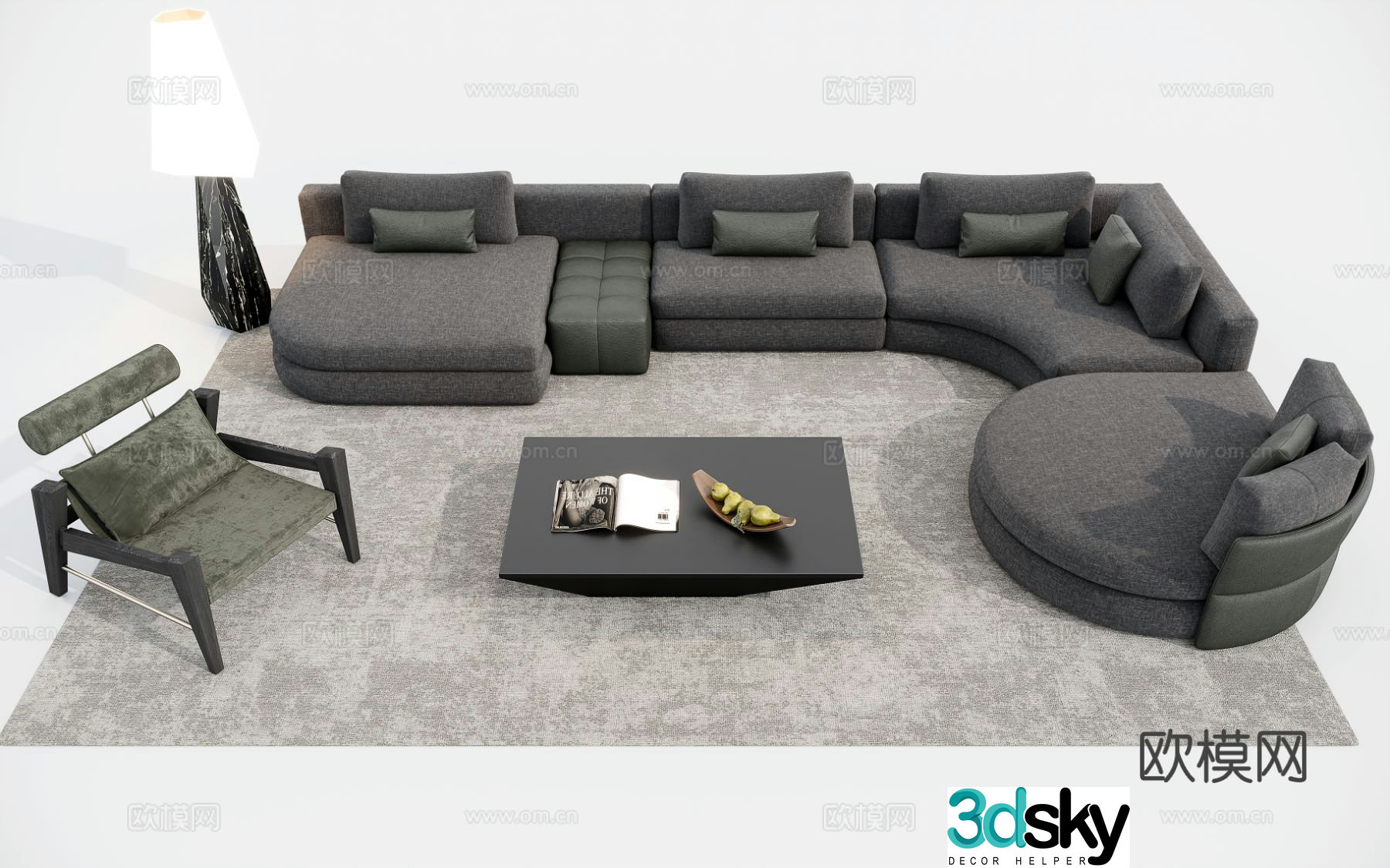 Modern sectional sofa 3d model