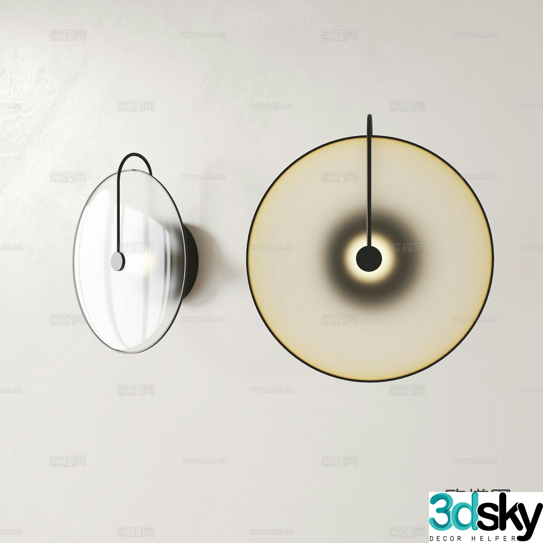Modern glass wall light 3d model