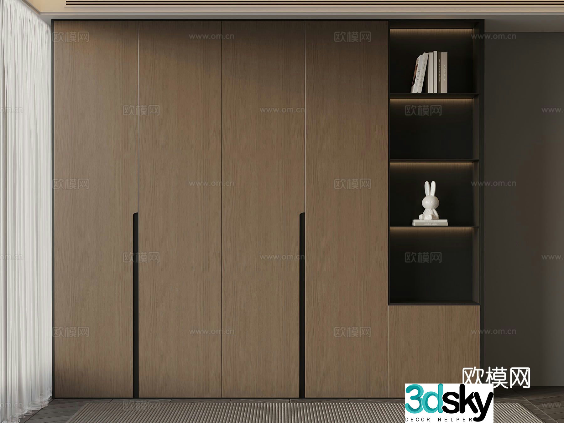 Italian minimalist wardrobe 3D model