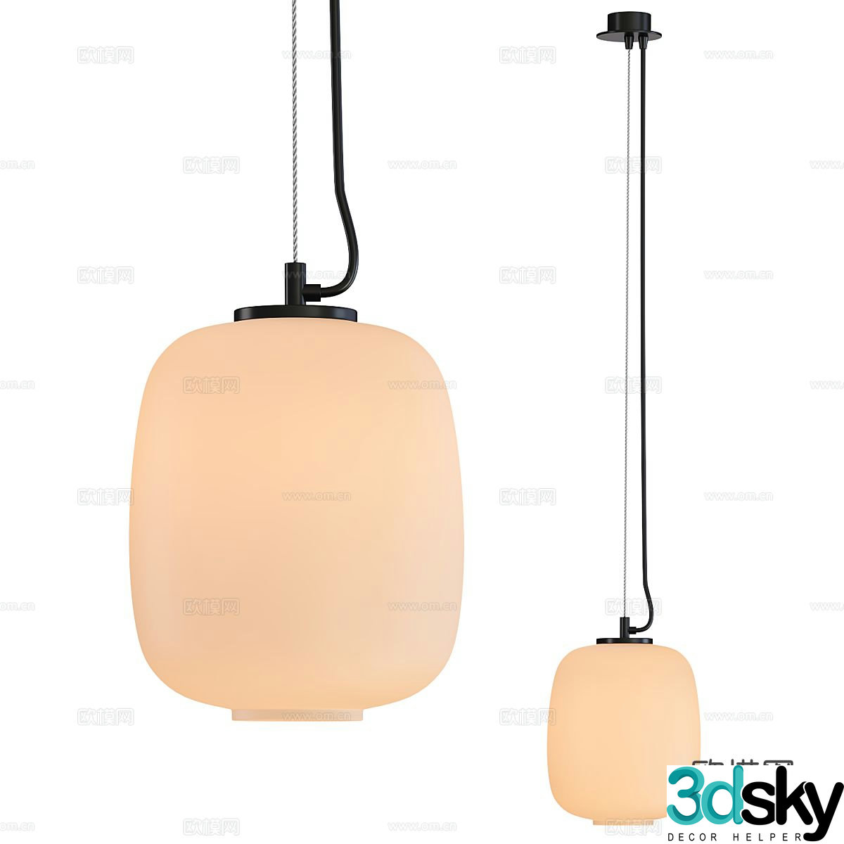 Medieval style small chandelier 3d model