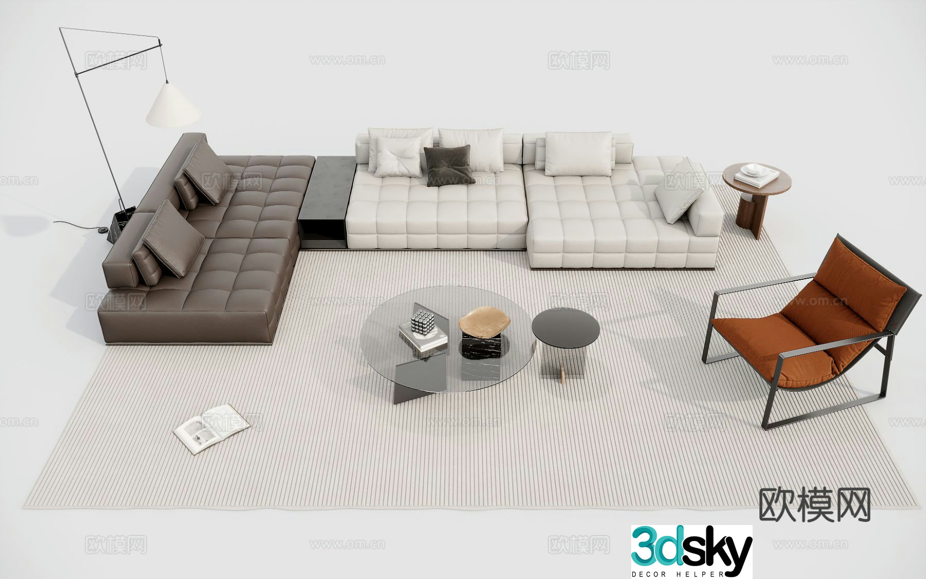 Modern sectional sofa 3d model