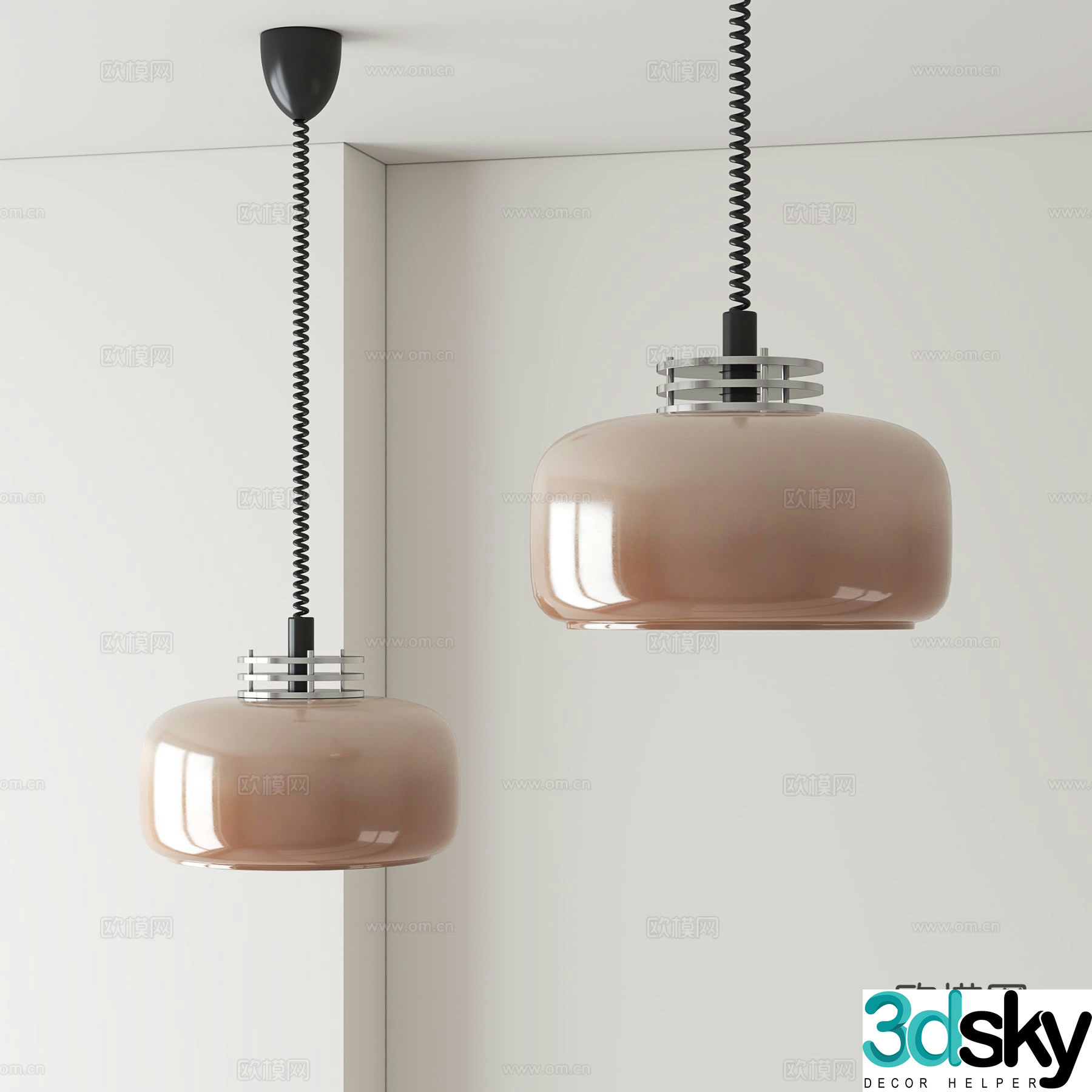 Medieval style small chandelier glass chandelier 3d model