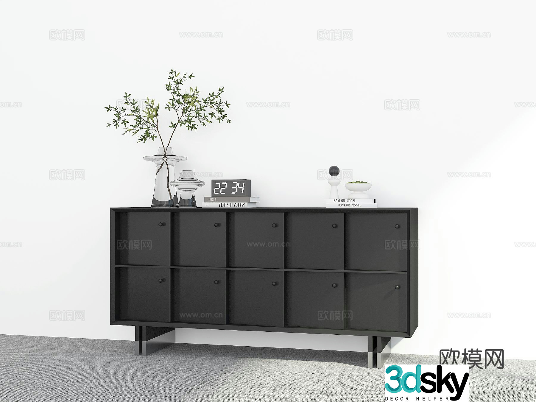 Modern entryway cabinet 3d model