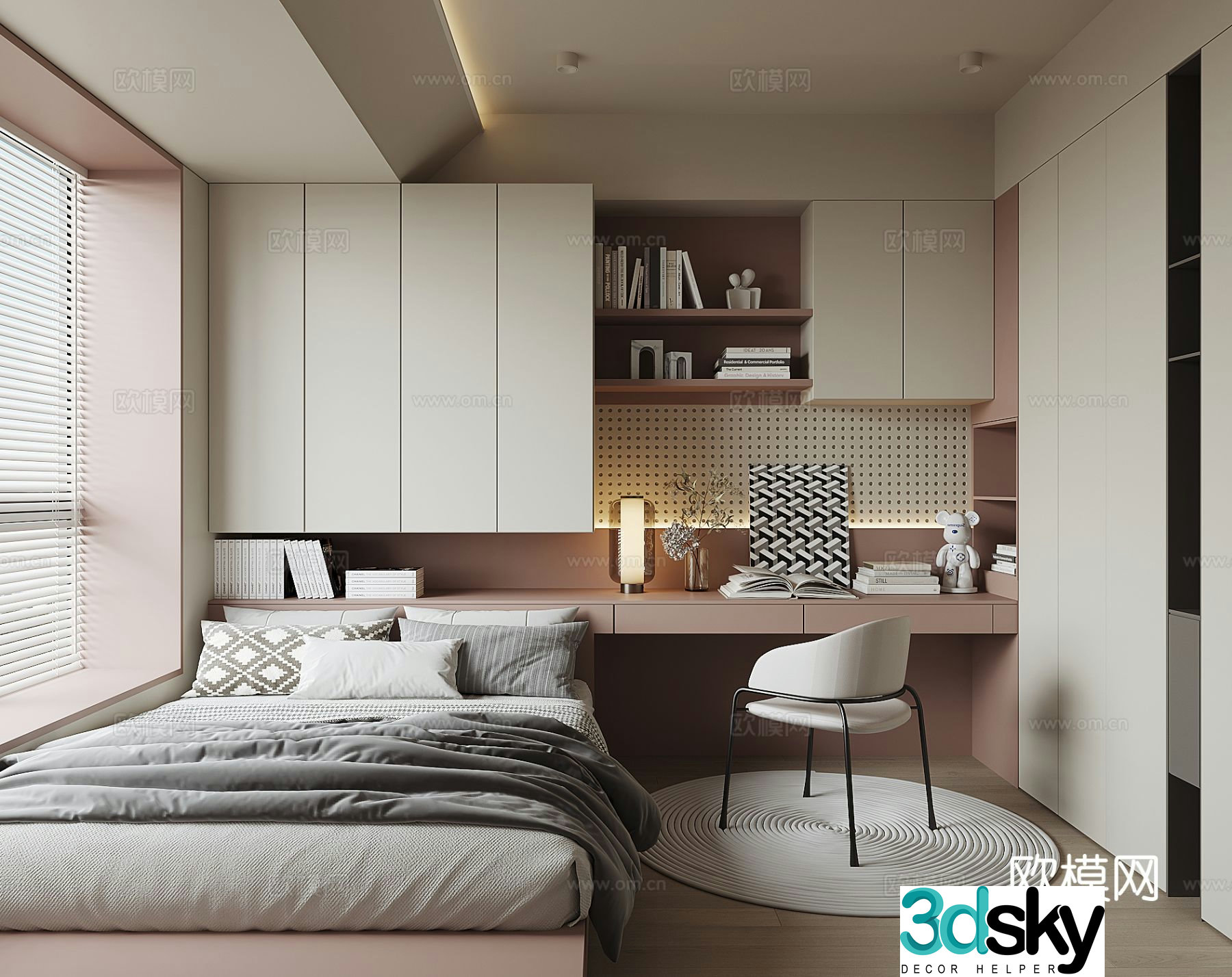Modern tatami bedroom 3d model