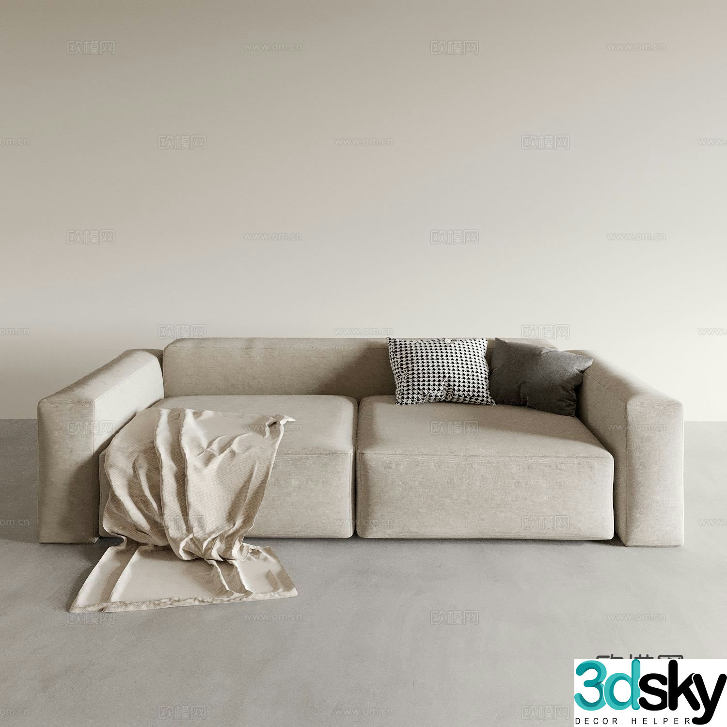 Living room sofa double sofa 3d model