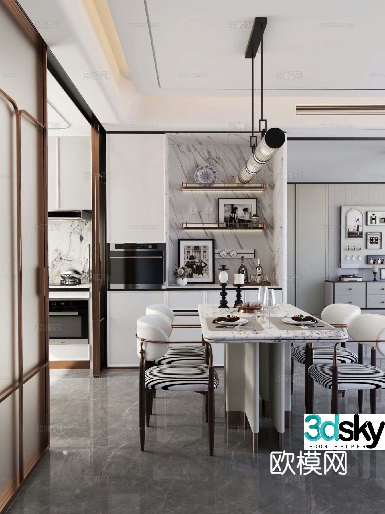 Modern restaurant 3d model
