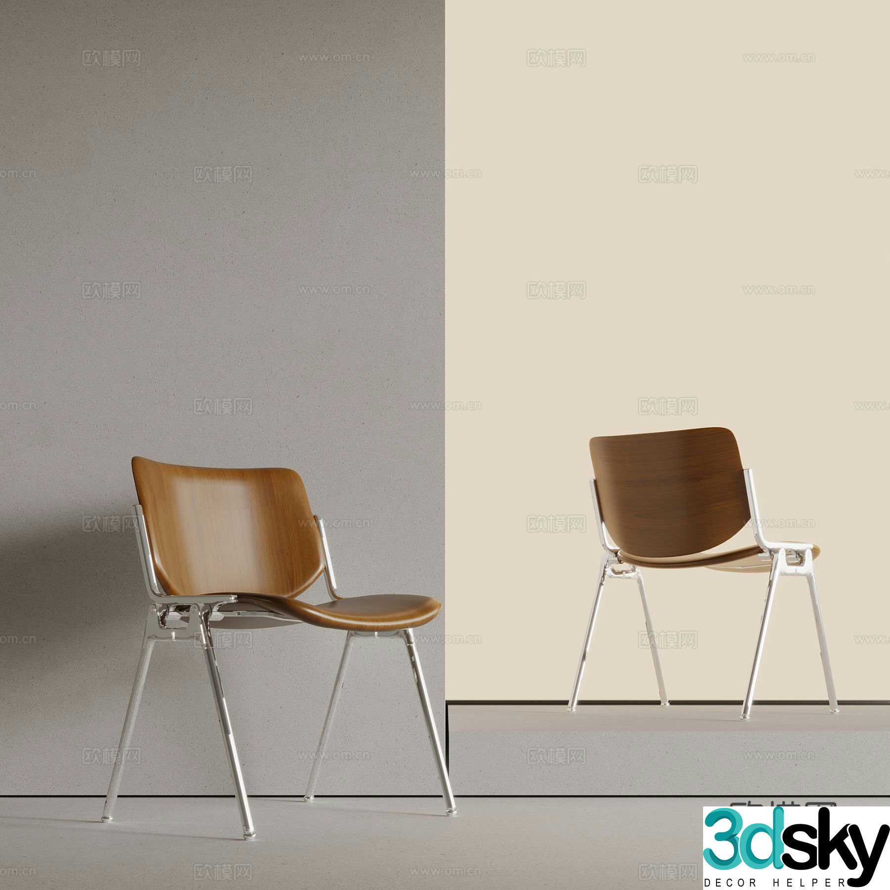 Medieval style dining chair leisure chair chair 3d model