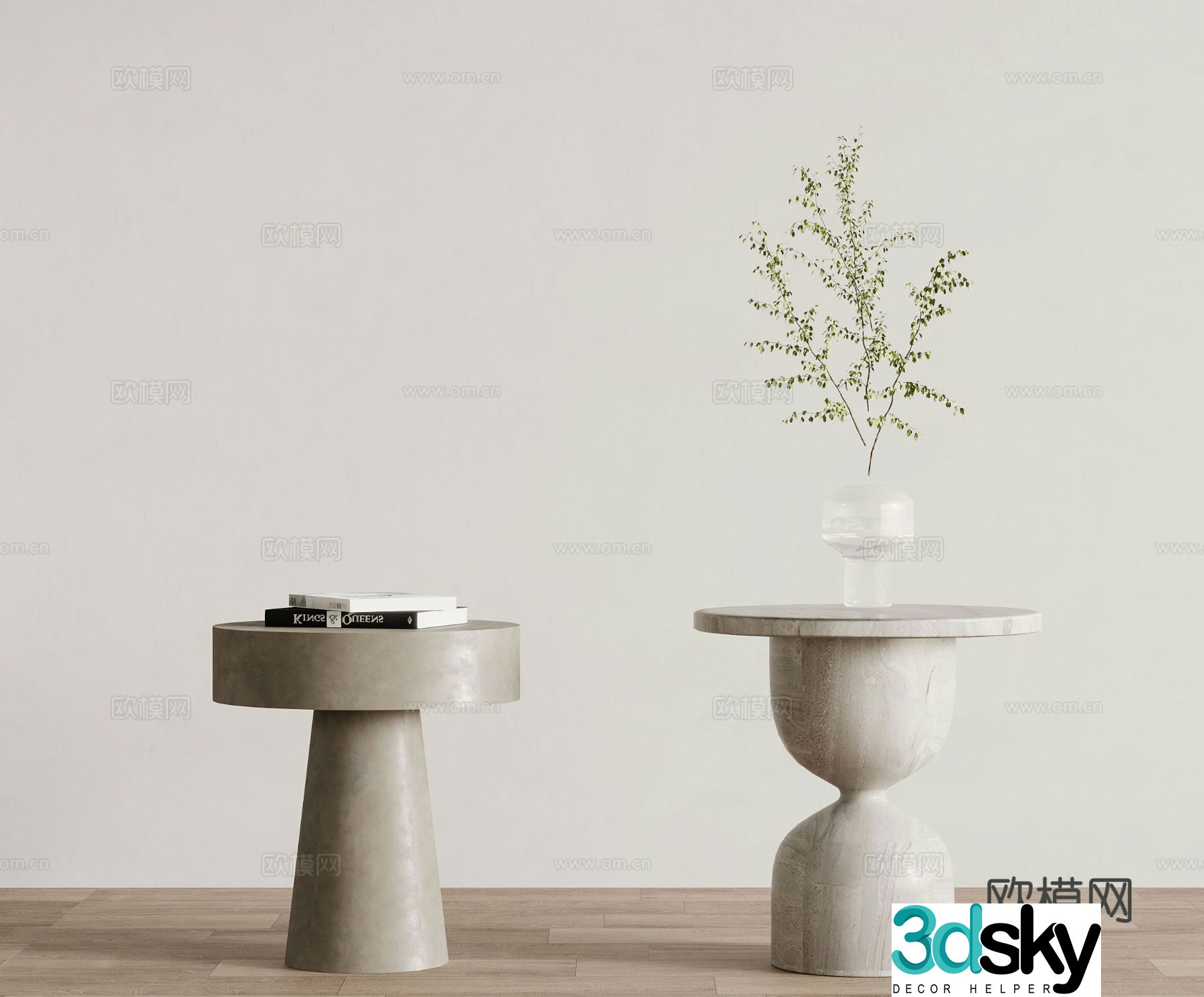 Modern round table side table 3d model