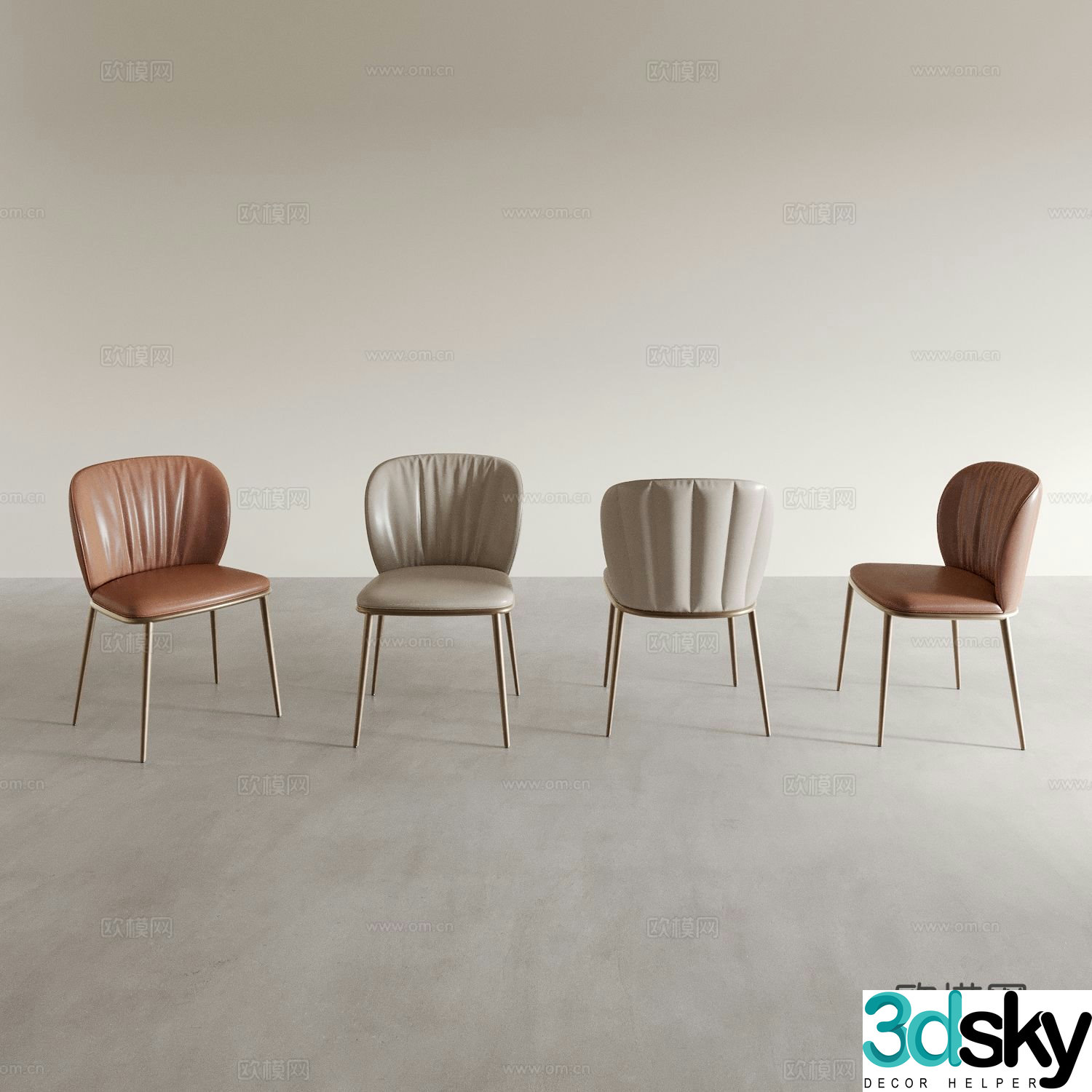Dining chair tea chair leisure chair coffee chair 3d model