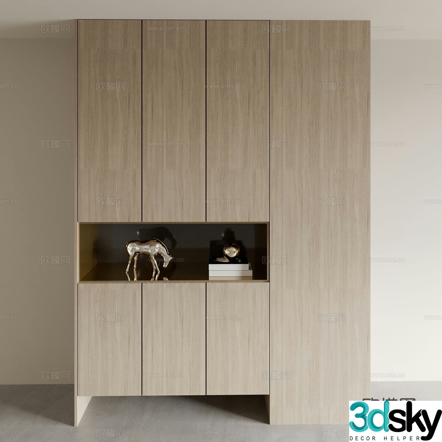 Modern entrance shoe cabinet 3d model