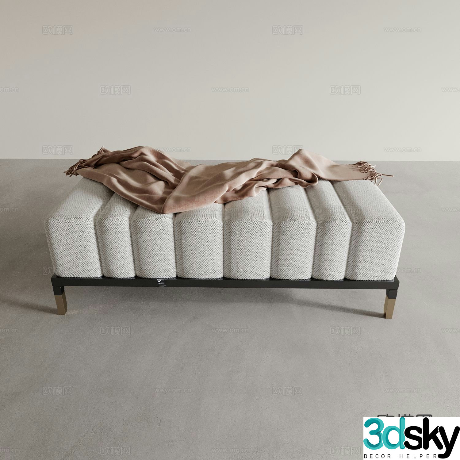 Footrest Sofa Bench Shoe Changing Bench 3D Model