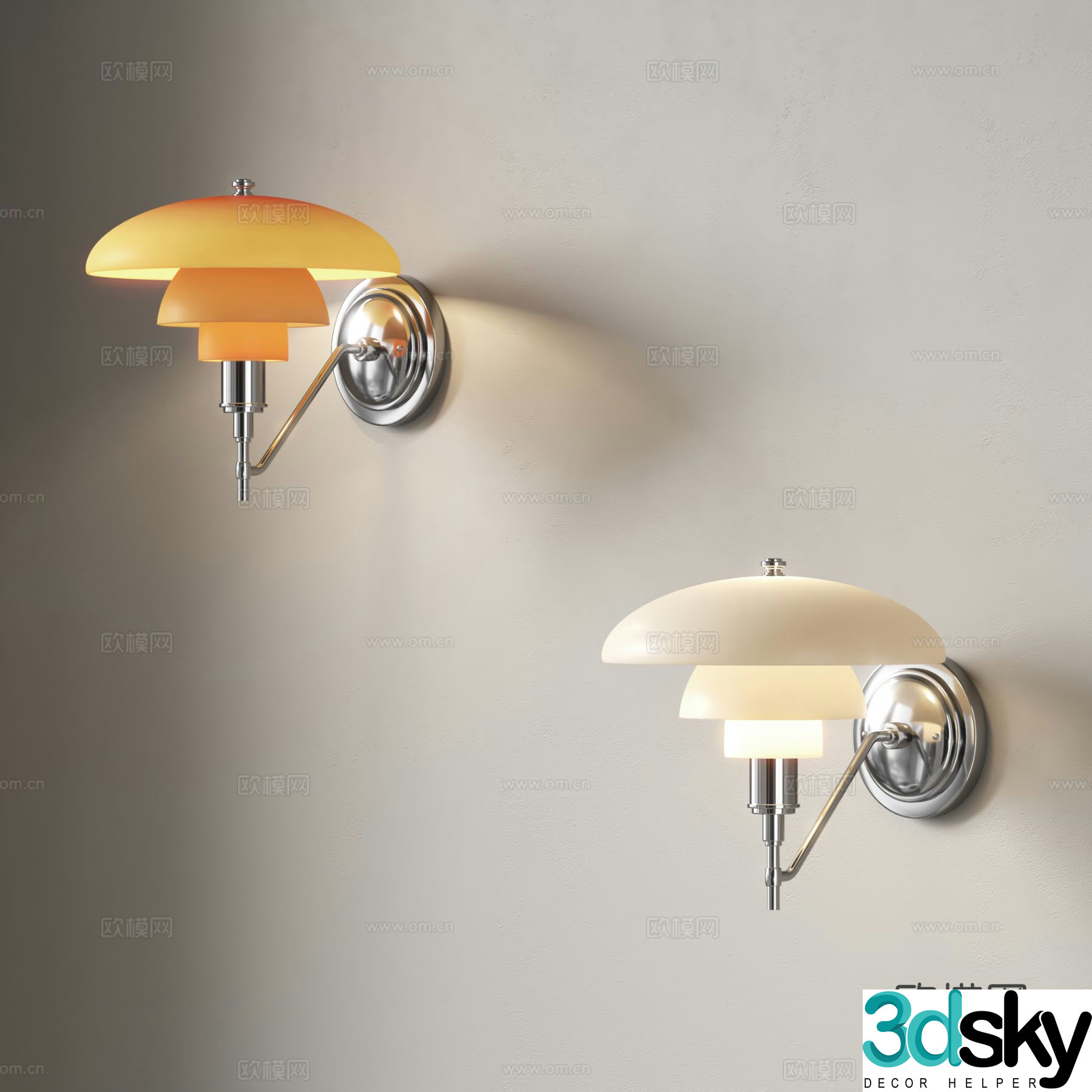 Medieval wall lamp Bauhaus wall lamp 3d model