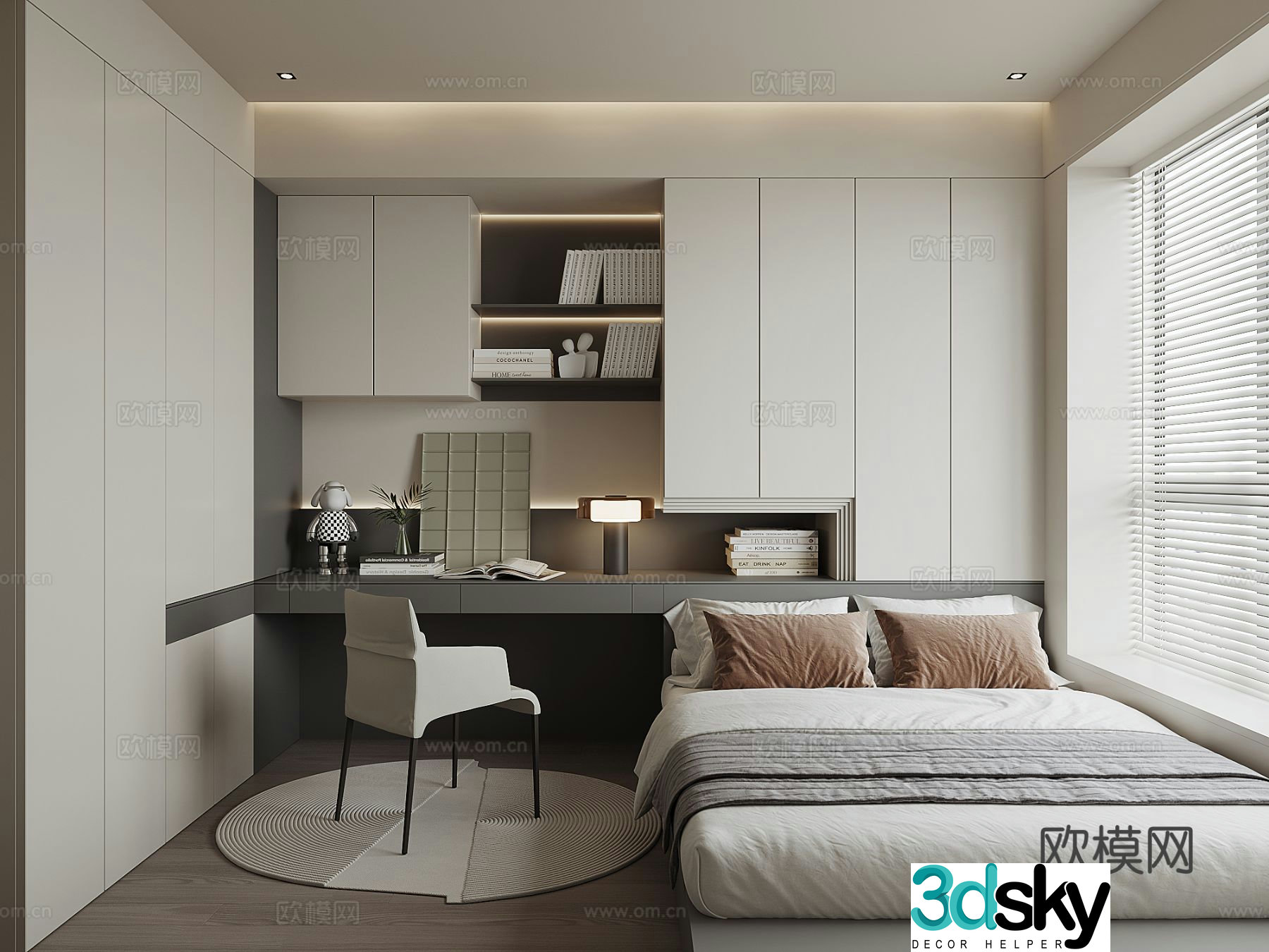 Modern tatami bedroom 3d model