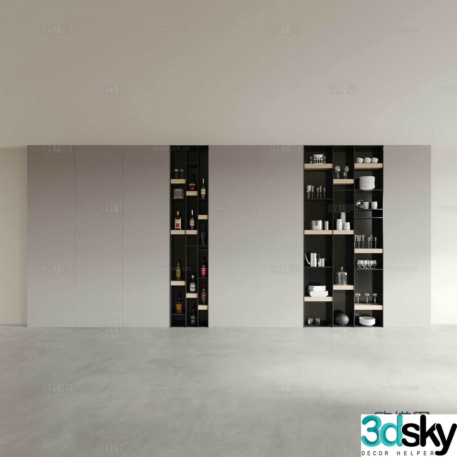 Modern wine cabinet sideboard 3d model