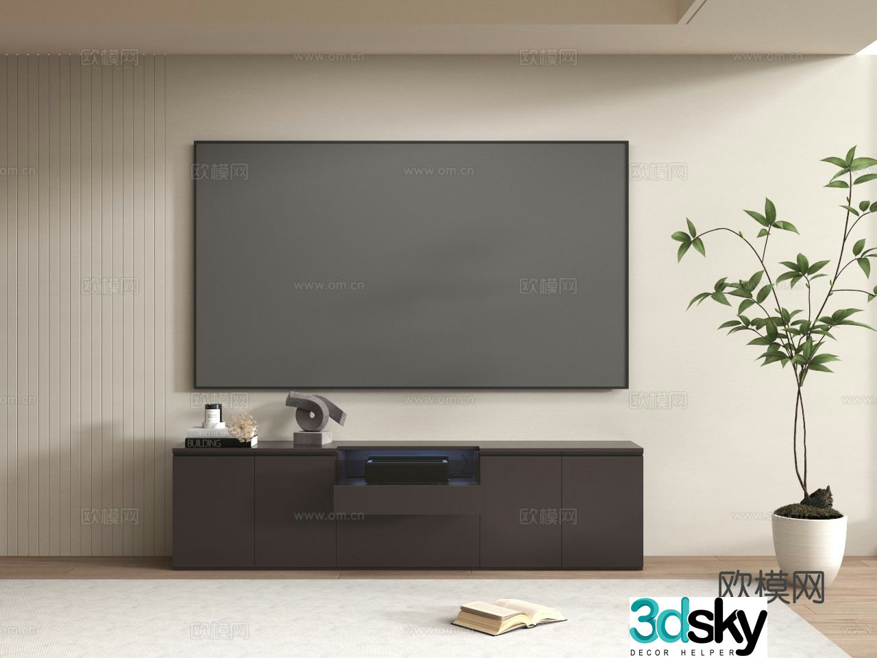 Telescopic laser TV cabinet 3d model