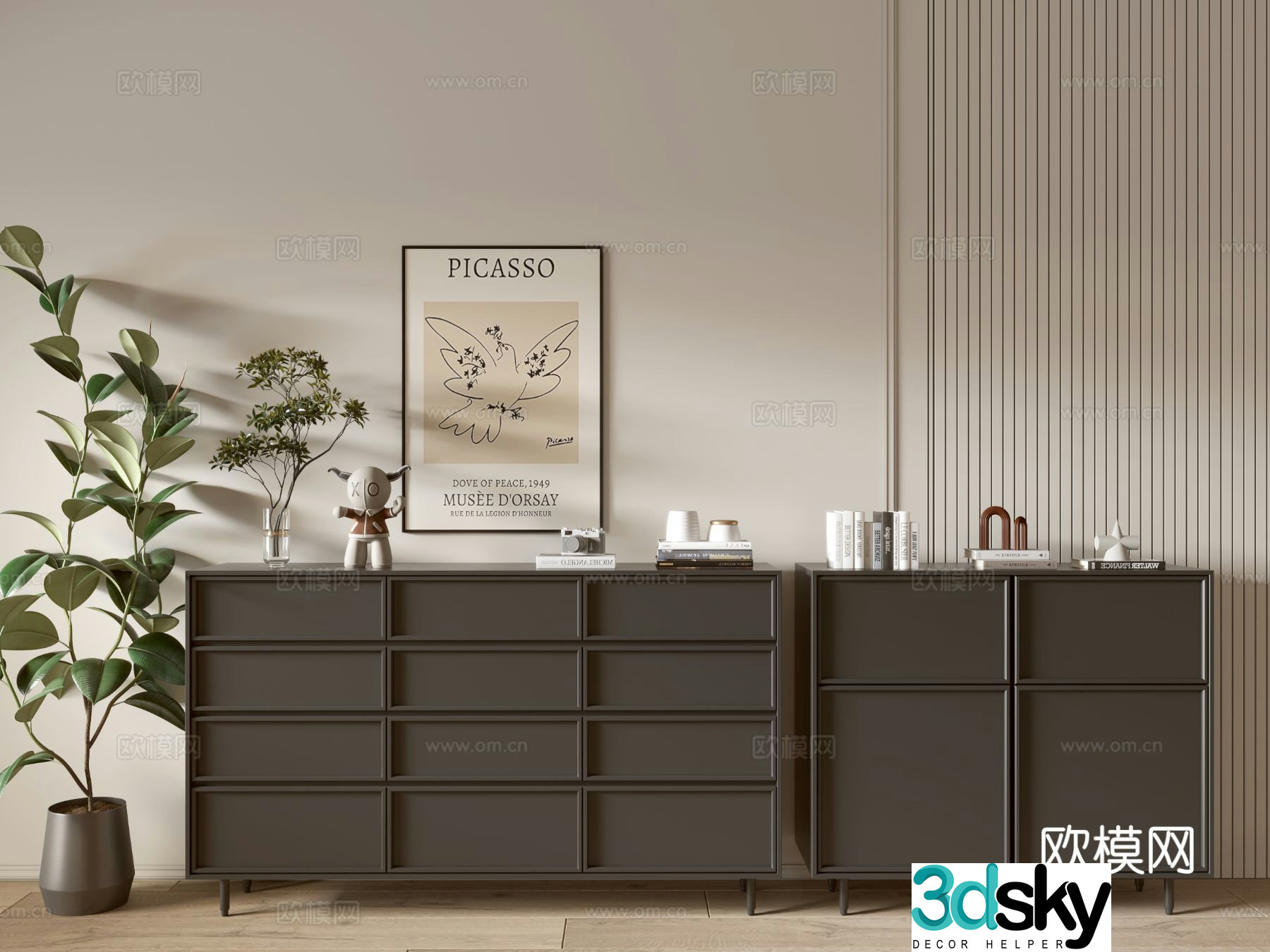 Modern entryway cabinet 3d model