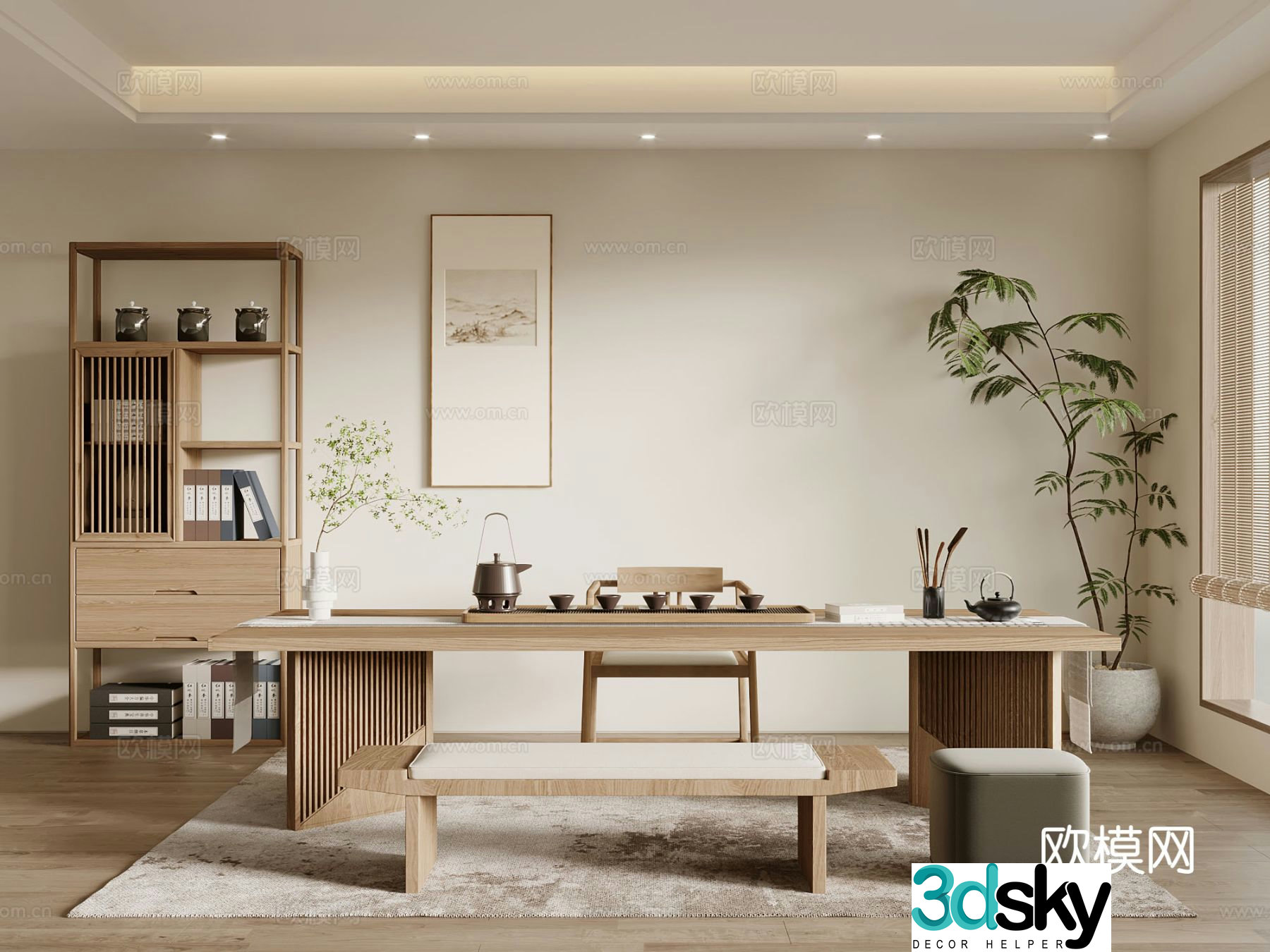 New Chinese tea room 3d model