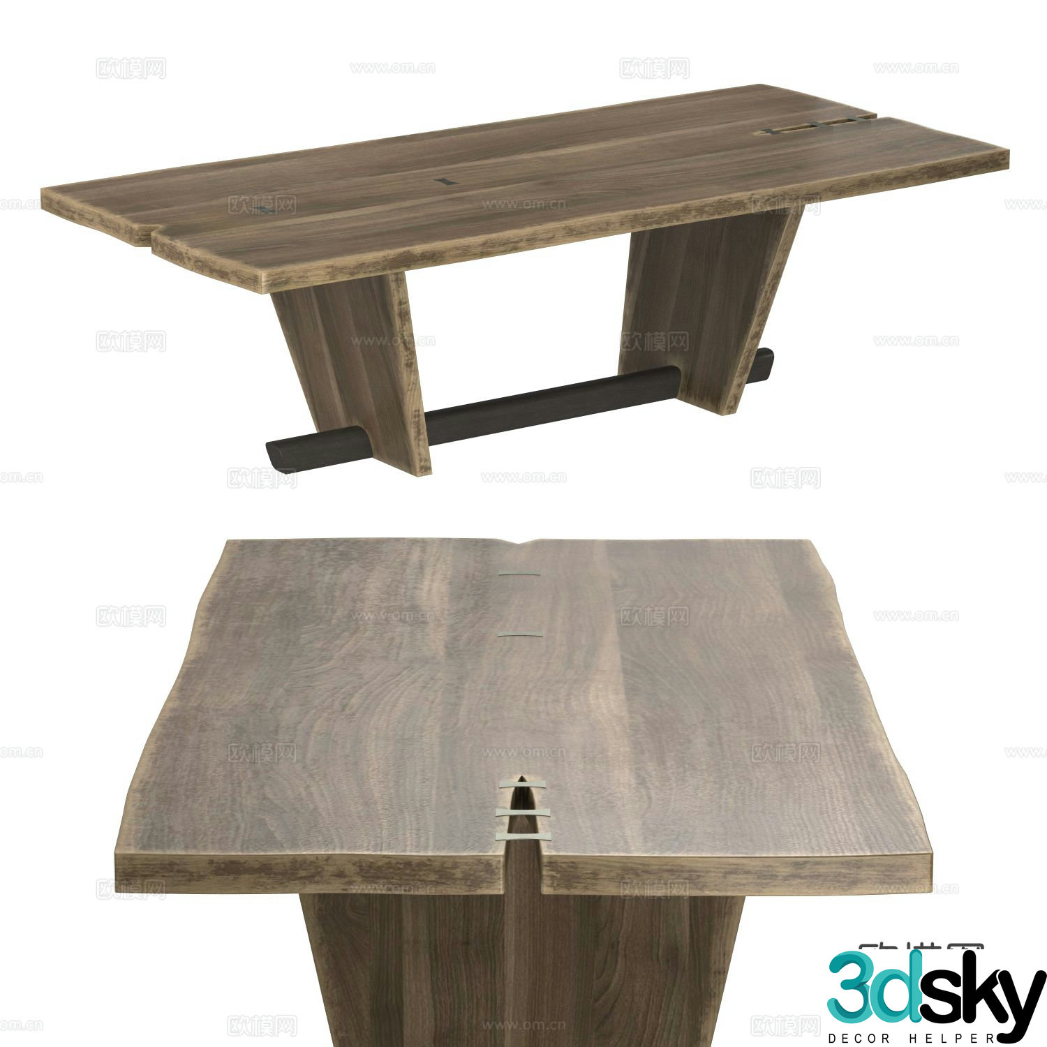 Dining table large table 3d model