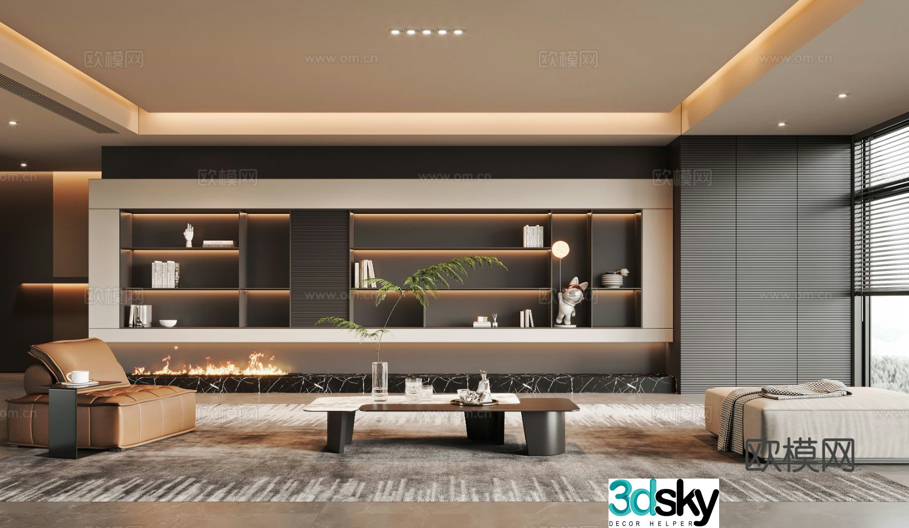 Modern living room 3d model