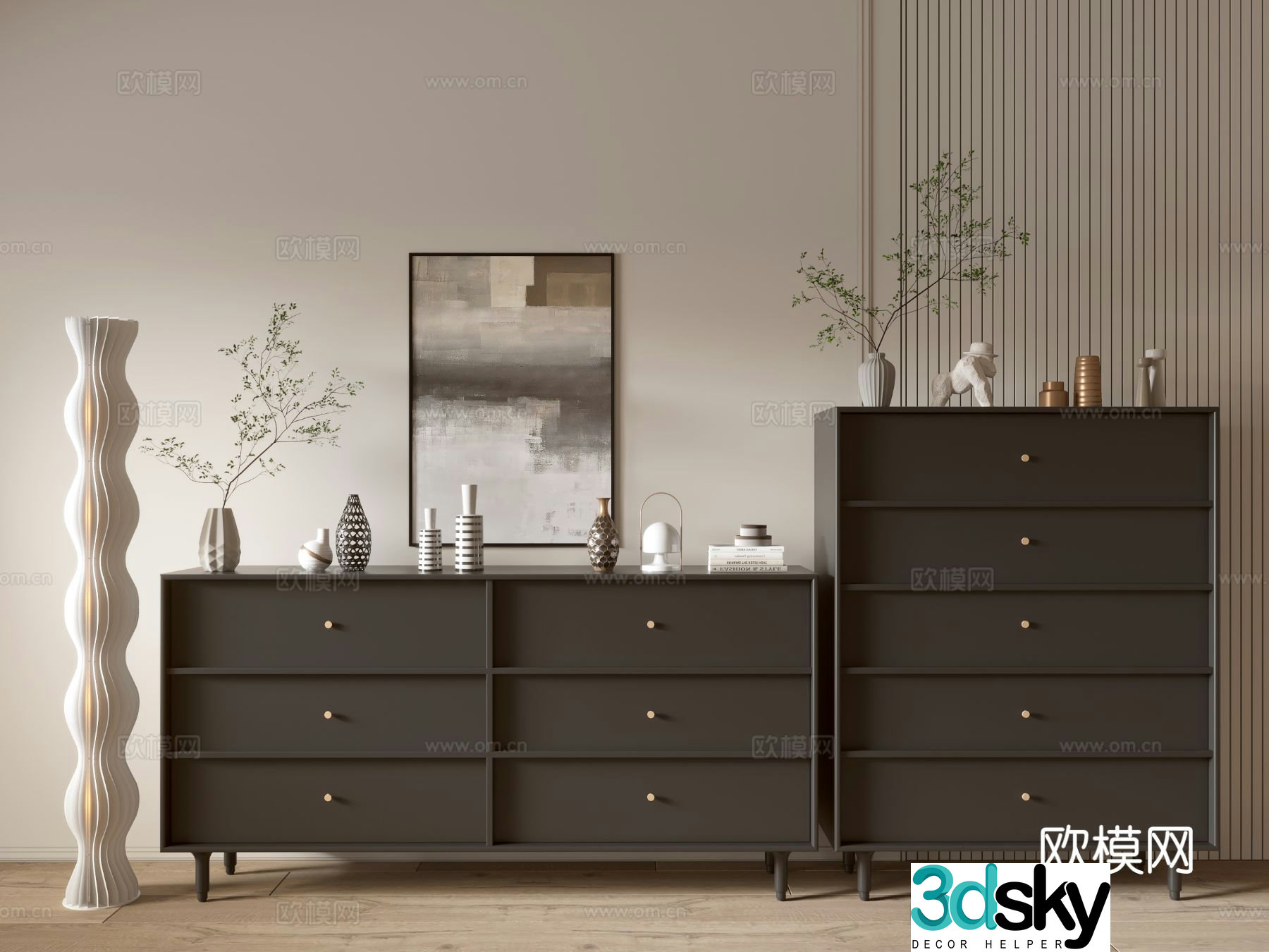 Modern entryway cabinet 3d model