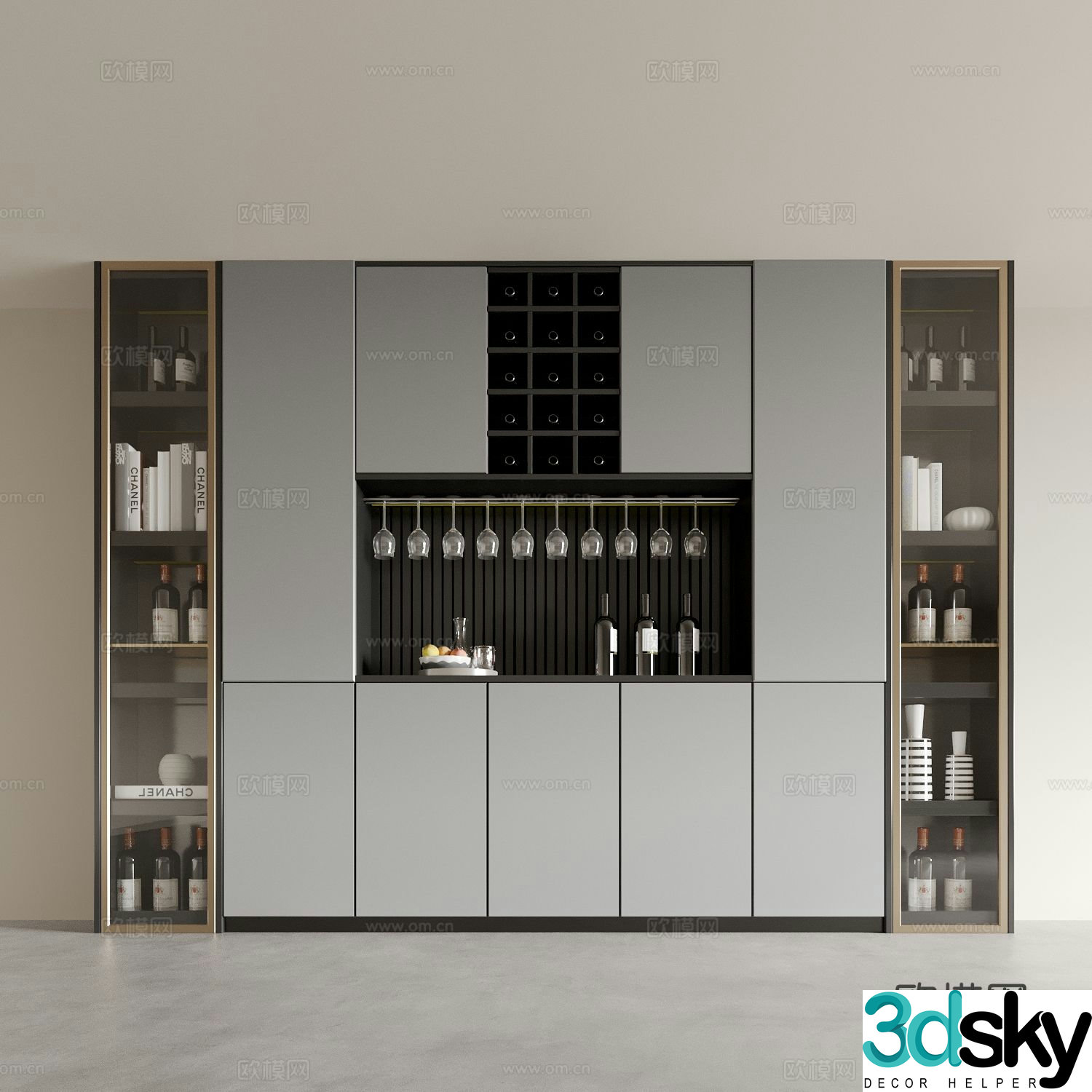 Modern sideboard wine cabinet 3d model