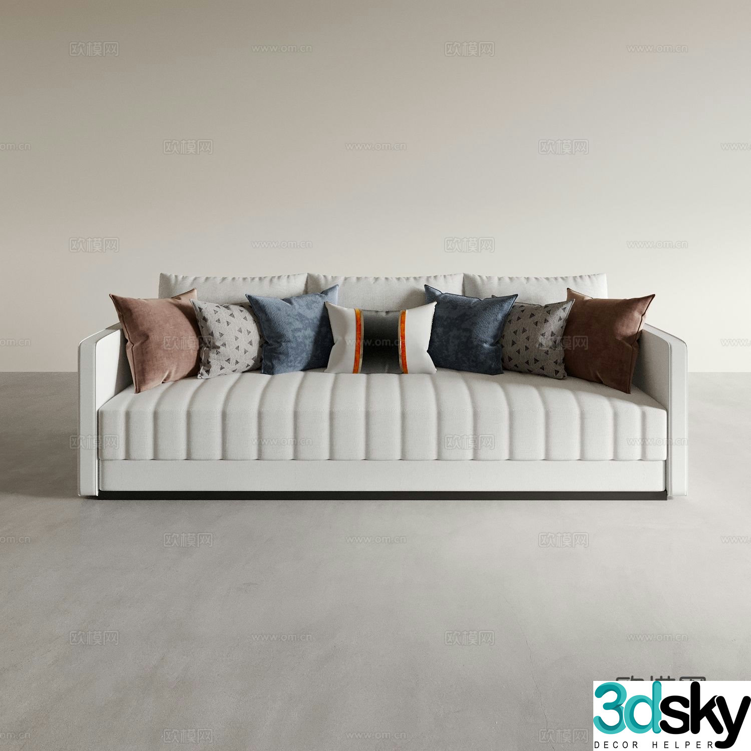 Living room sofa three person sofa 3d model