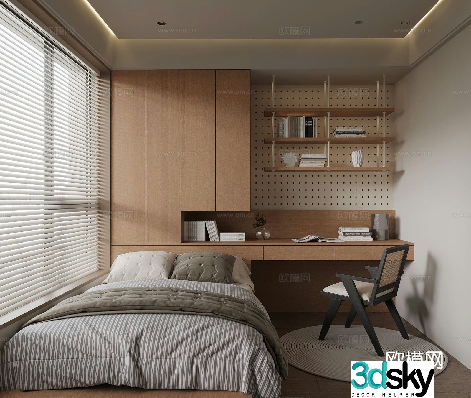 Modern tatami bedroom 3d model