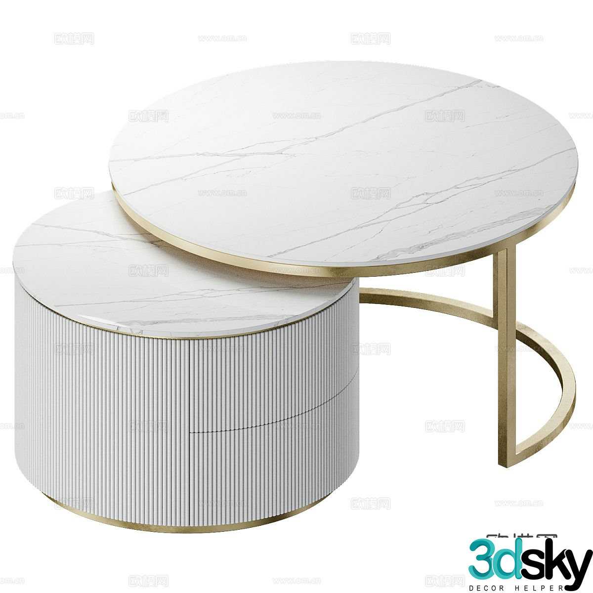 Light luxury mother-in-law coffee table 3D model