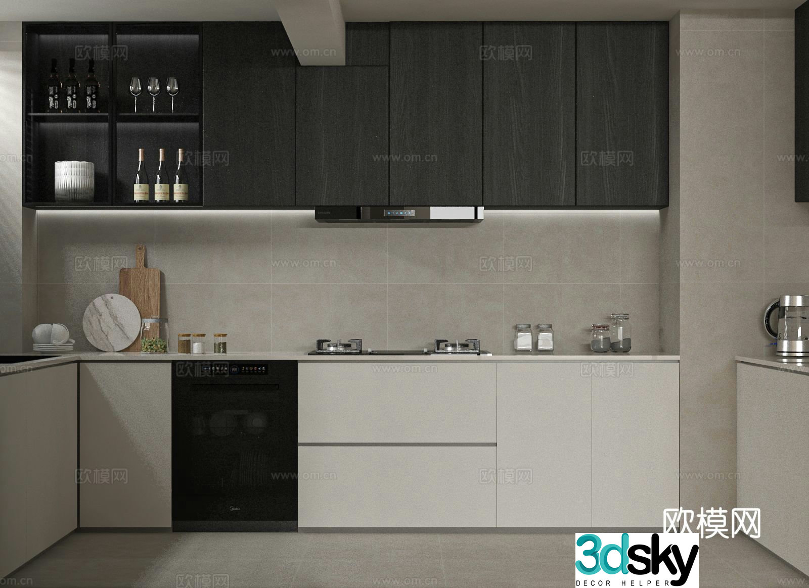 Modern kitchen 3d model