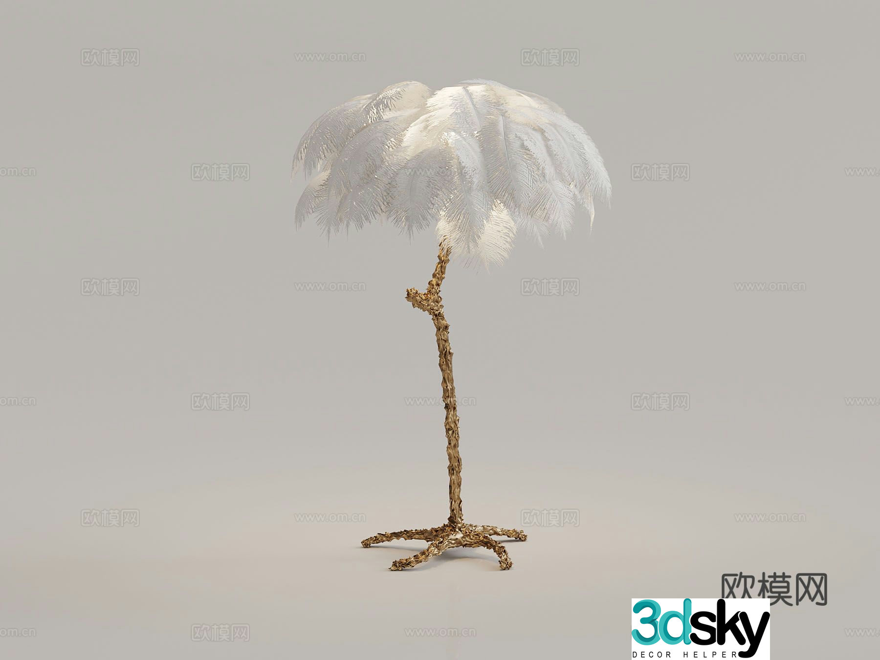 French art lamp floor lamp 3d model