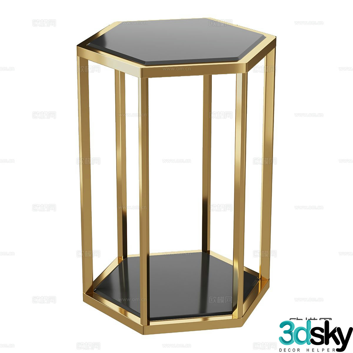 Italian side table corner table 3D model