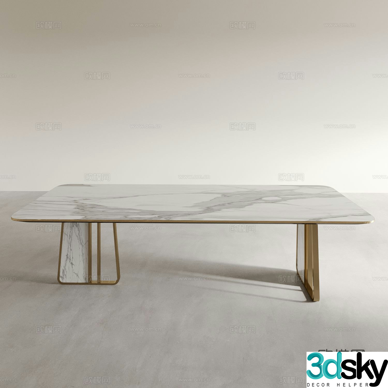 Dining table long table square table 3d model