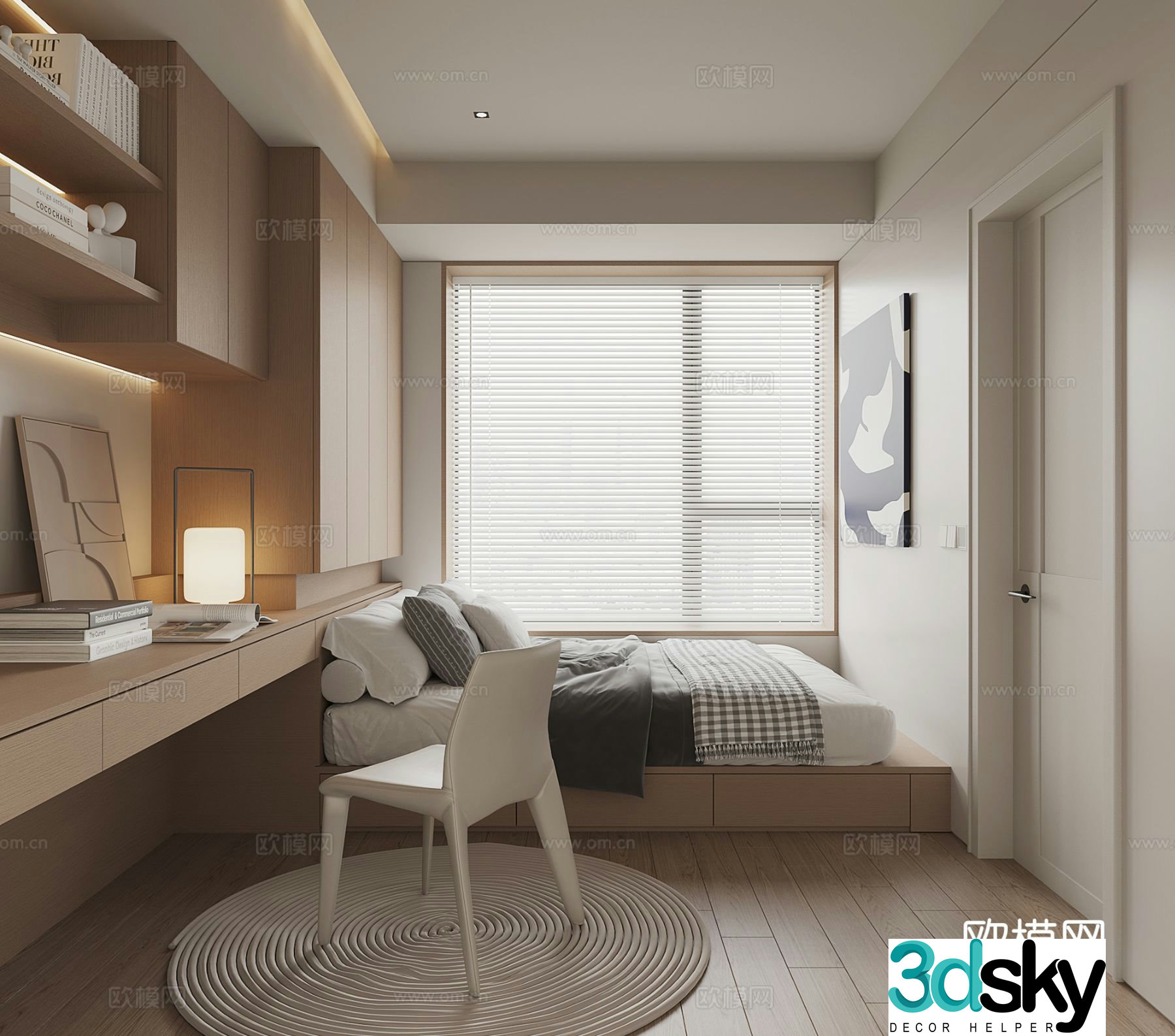 Modern tatami bedroom 3d model