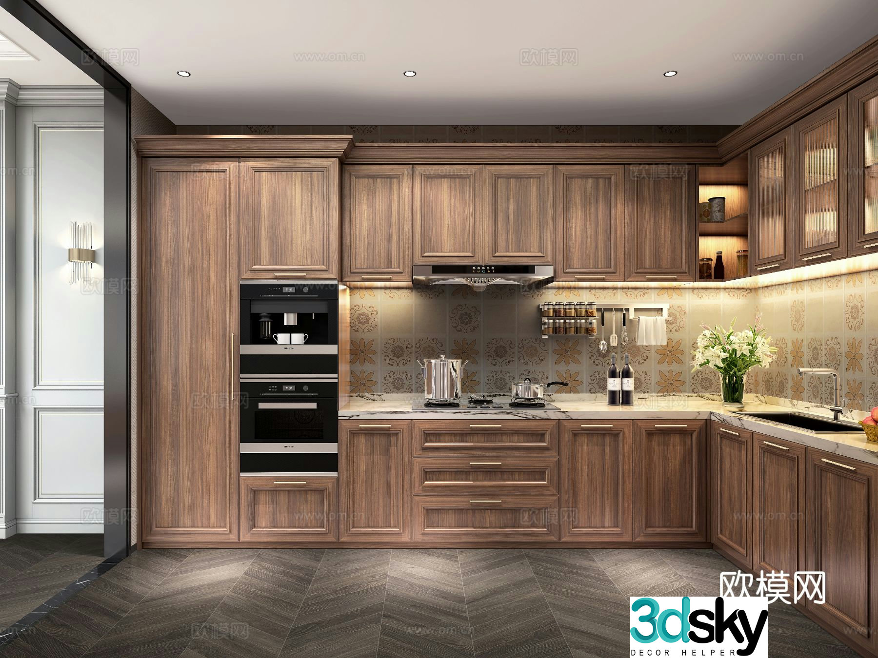 American kitchen cabinet 3d model