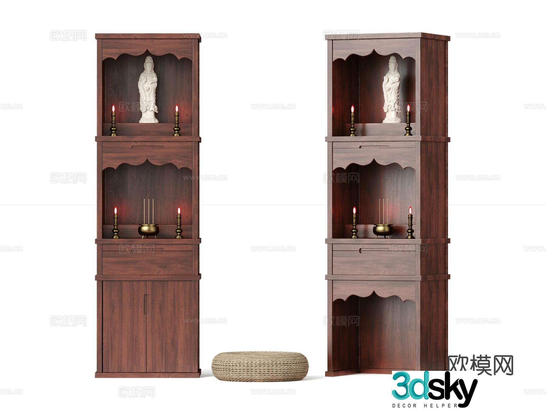 New Chinese style Buddhist niche cabinet 3D model
