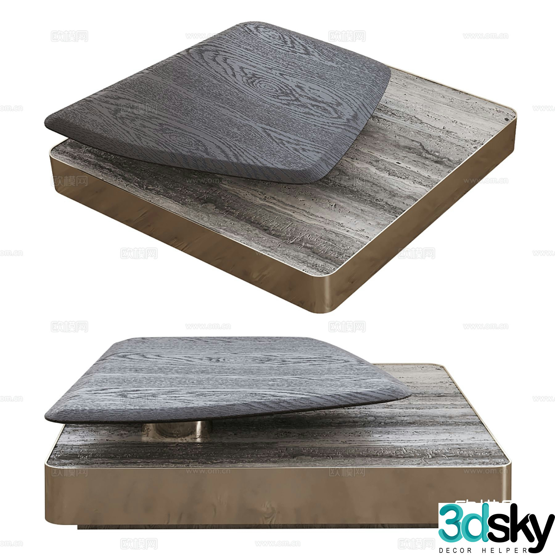 Modern double coffee table 3d model