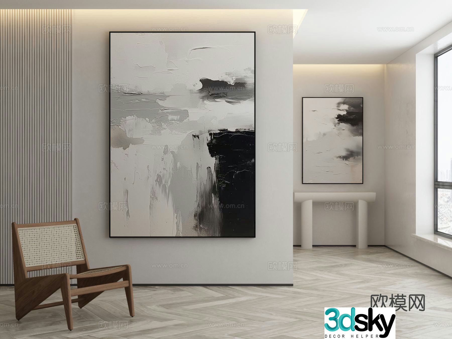 Modern decorative painting abstract painting texture painting 3d model
