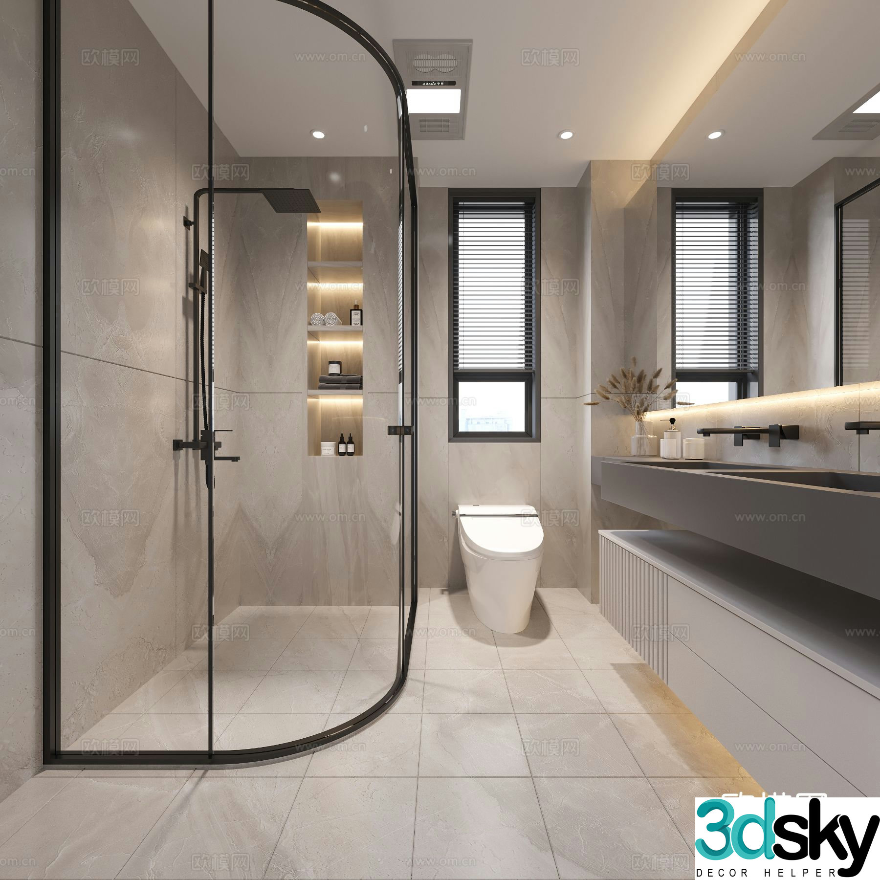 Modern bathroom bathroom 3d model