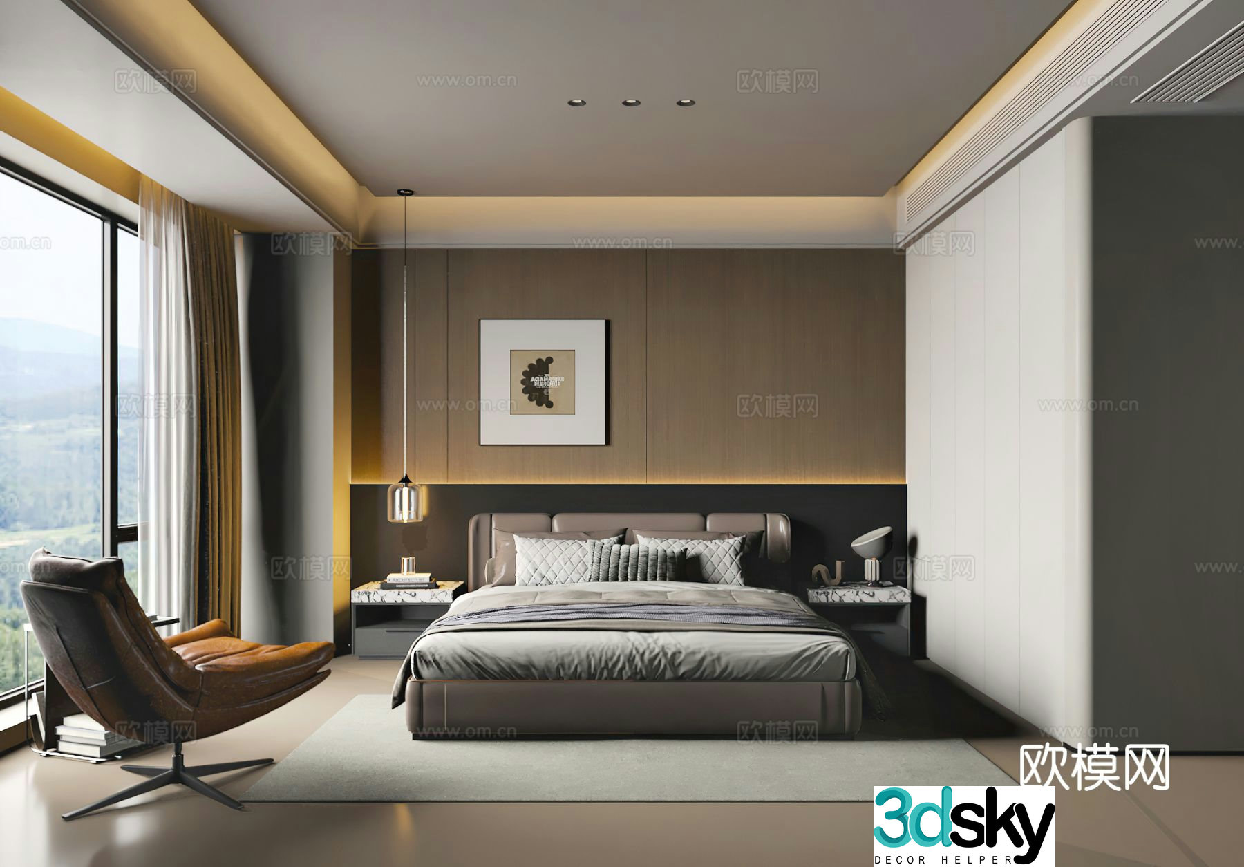 Italian style bedroom master bedroom 3d model