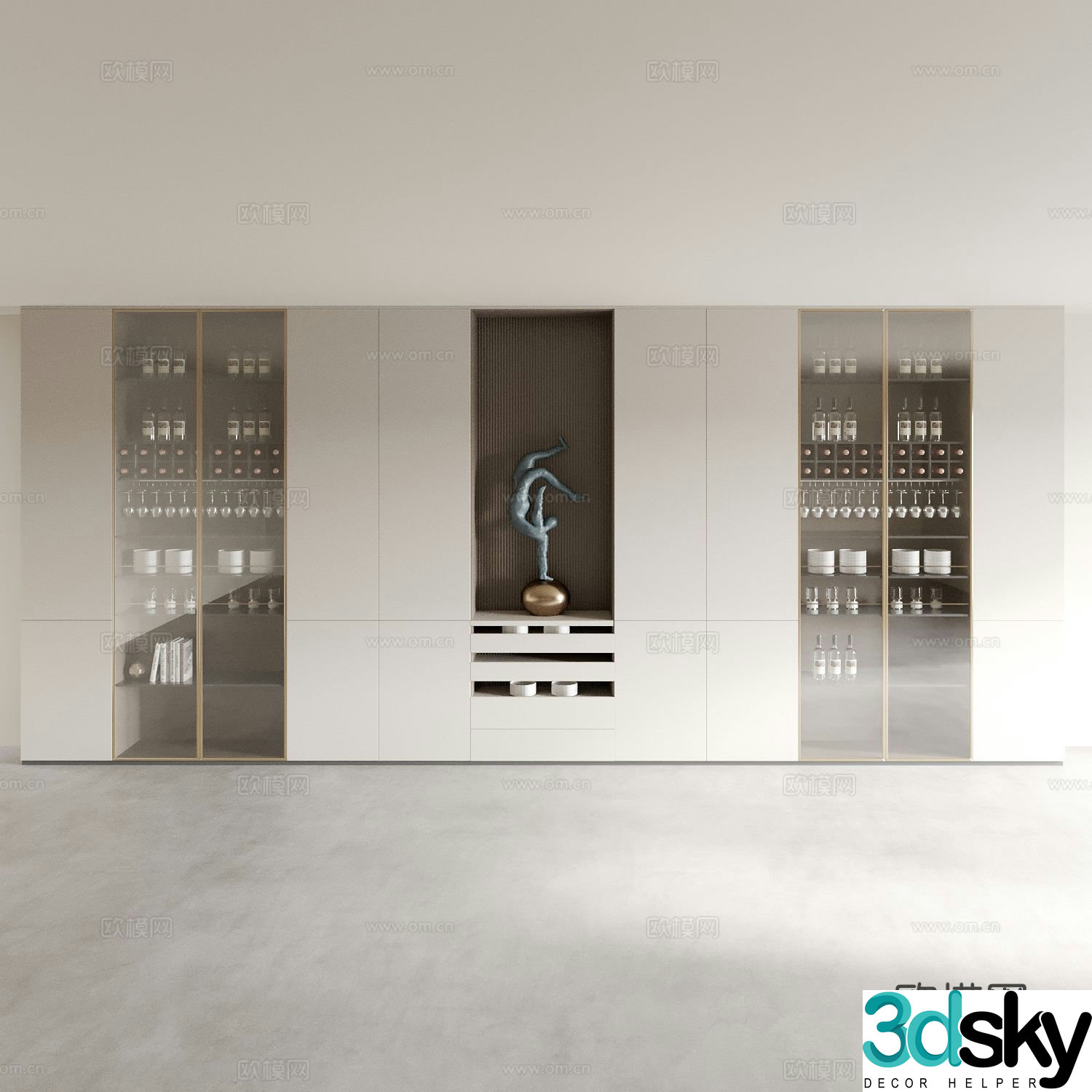 Modern wine cabinet sideboard 3d model