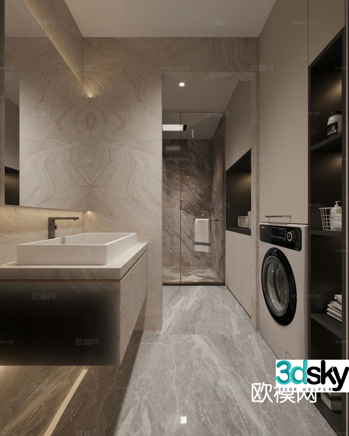 Modern bathroom bathroom 3d model